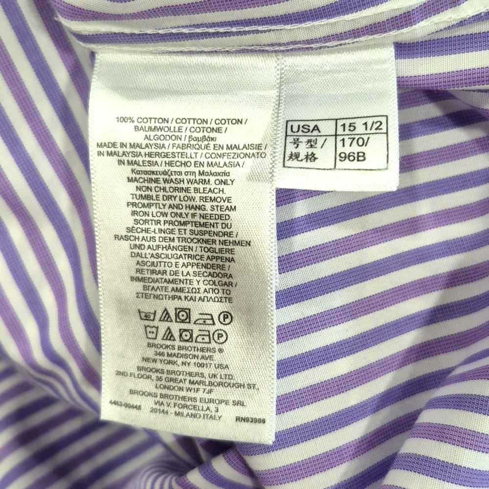 EUC Brooks Brothers Regent Dress Shirt 15.5 Purple Stripe. - Picture 7 of 7